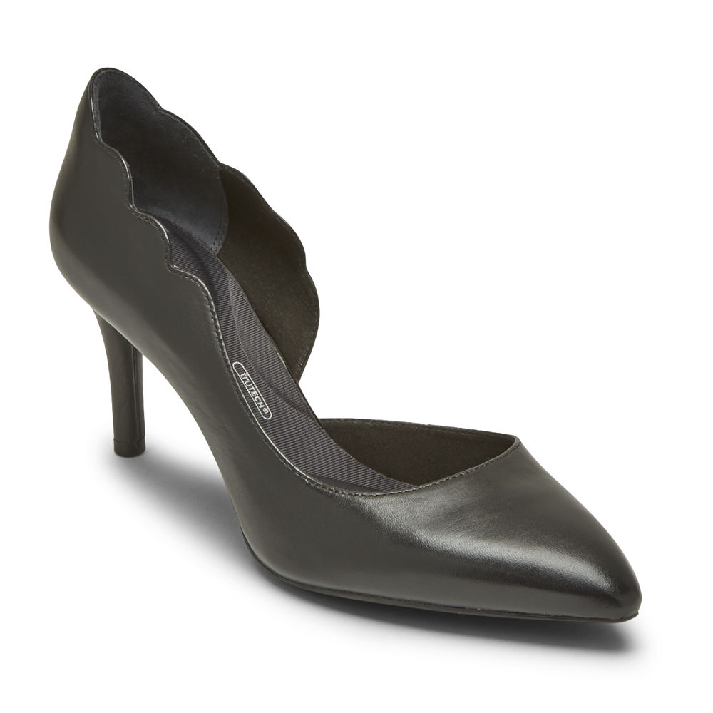 Rockport Hæler Sko Dame Svart - Total Motion 75Mm Scalloped Dorsay - KBNL13526